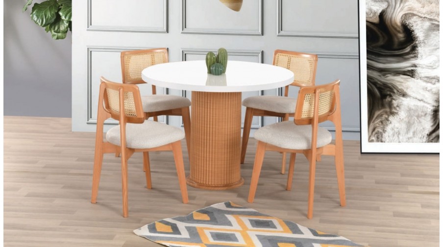 Alvin Naturel Beyaz Mutfak Masa Takımı