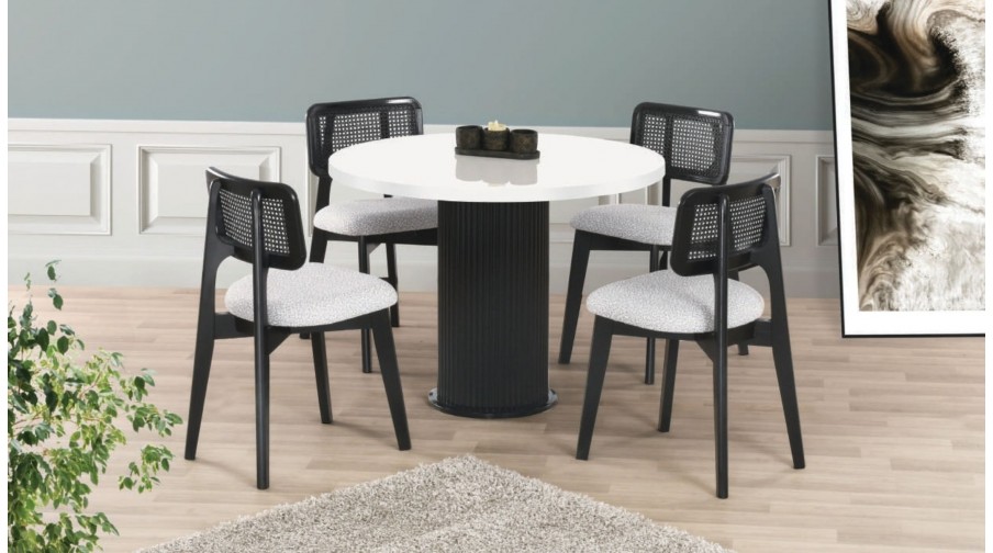 Alvin Siyah Beyaz Mutfak Masa Takımı