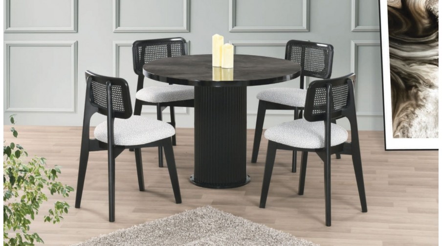 Alvin Siyah Mermer Mutfak Masa Takımı