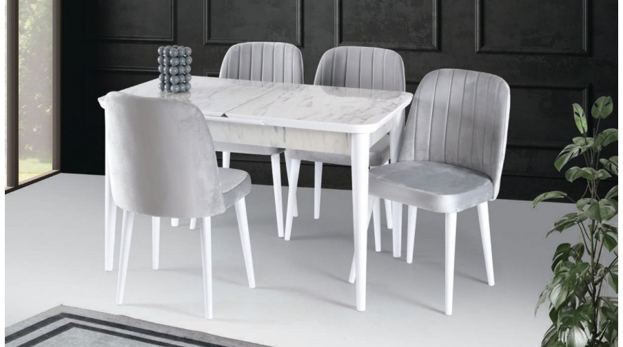 Arbol Beyaz Mermer Mutfak Masa Takımı