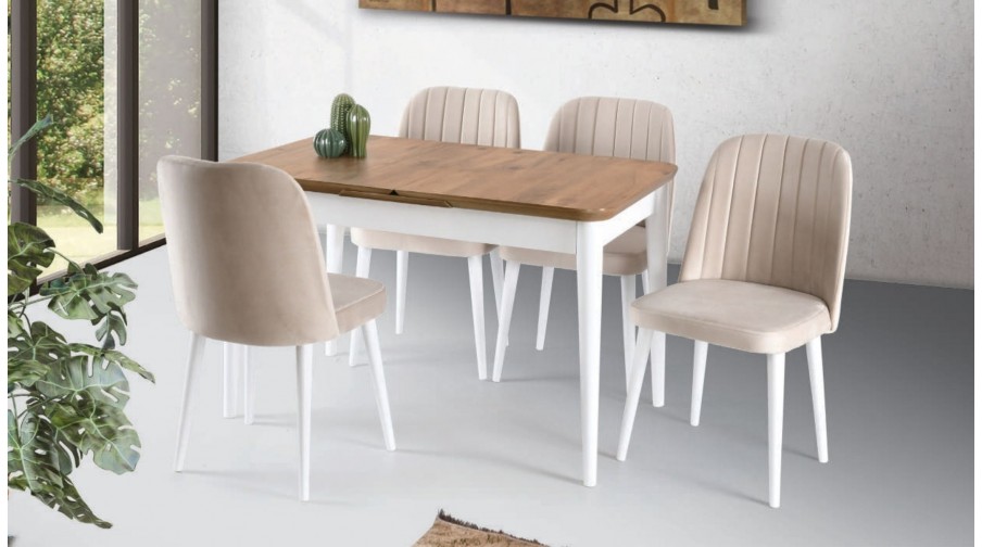 Arbol Beyaz Çam Mutfak Masa Takımı