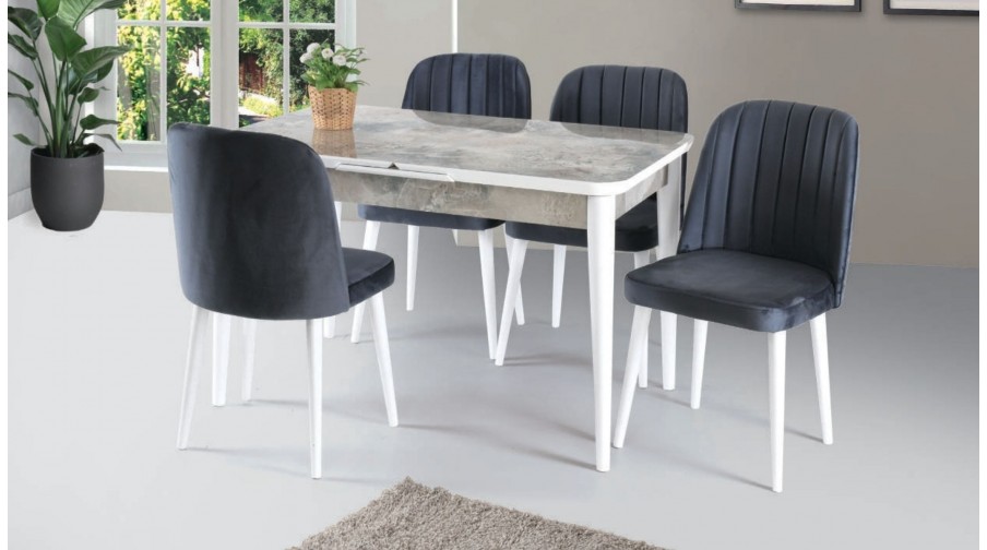 Arbol Gri Mermer Mutfak Masa Takımı