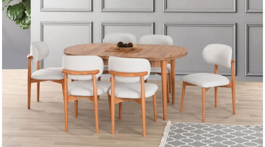 Beslan Meşe Salon Masa Takımı