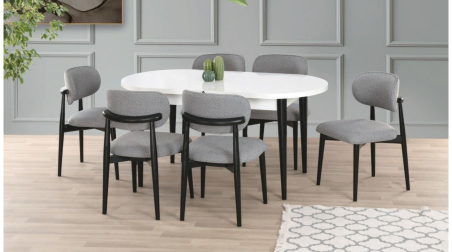 Beslan Siyah Beyaz Salon Masa Takımı