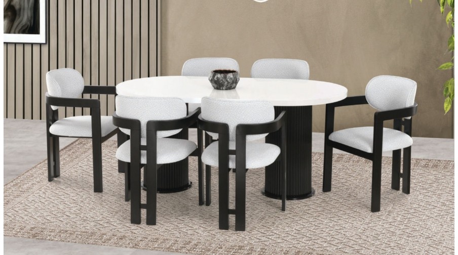 Della Siyah-Beyaz Salon Masa Takımı