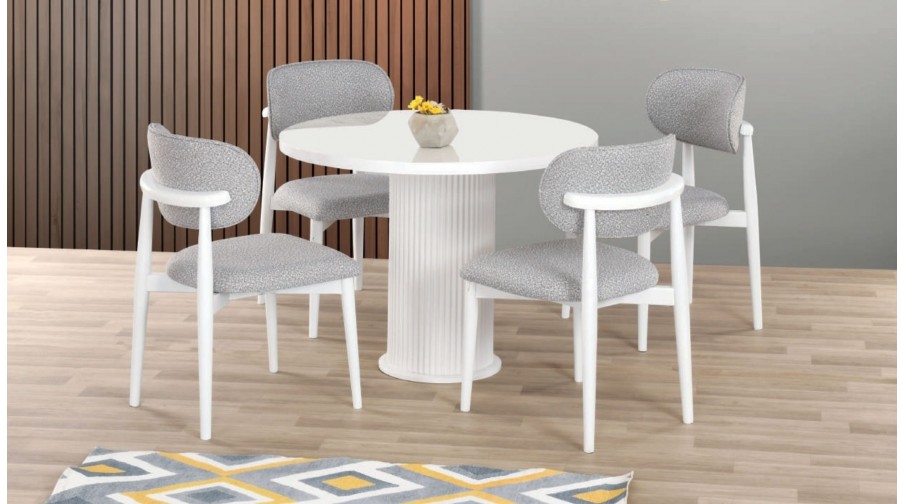 Dora Beyaz Mutfak Masa Takımı