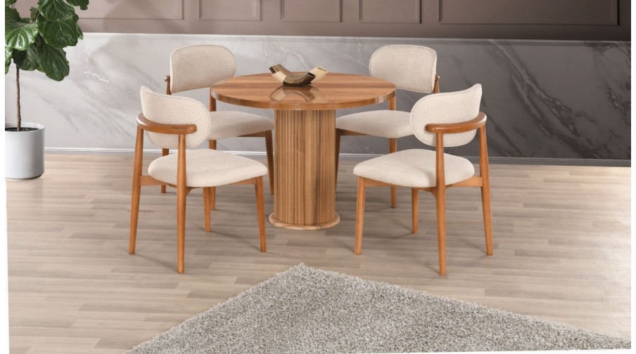 Dora Ceviz Mutfak Masa Takımı