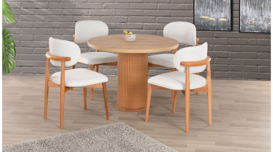 Dora Meşe Mutfak Masa Takımı