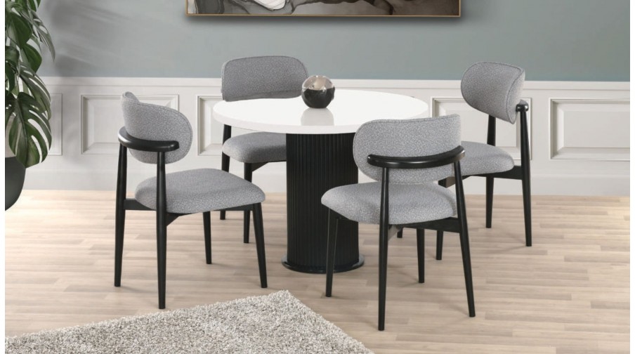 Dora Siyah Beyaz Mutfak Masa Takımı