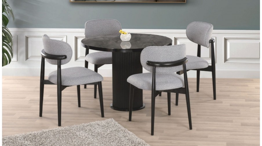 Dora Siyah Mermer Mutfak Masa Takımı