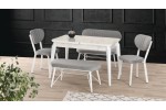 Elegant Beyaz Mermer Mutfak Masa Takımı