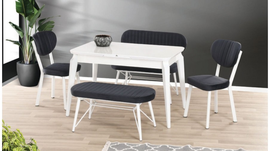 Elegant Beyaz Mutfak Masa Takımı