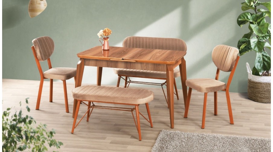 Elegant Ceviz Mutfak Masa Takımı