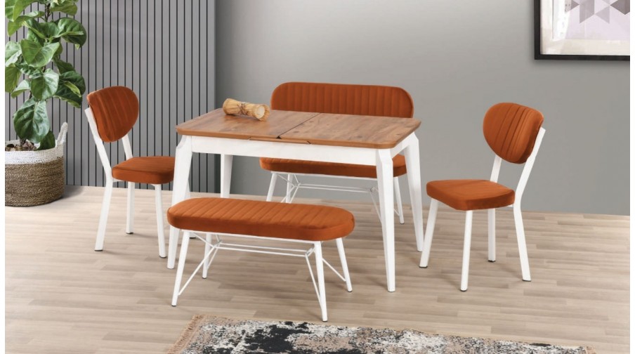 Elegant Naturel Beyaz Mutfak Masa Takımı