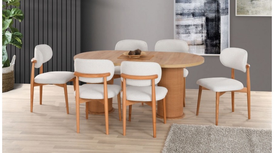 Eliz Meşe Salon Masa Takımı