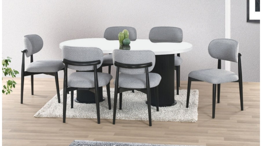 Eliz Siyah Beyaz Salon Masa Takımı