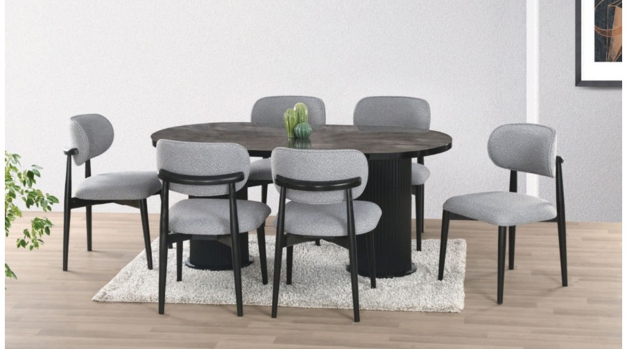 Eliz Siyah Mermer Salon Masa Takımı