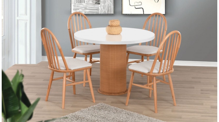 Frado Naturel Beyaz Mutfak Masa Takımı