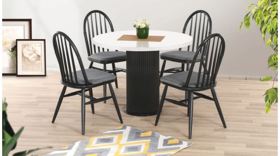 Frado Siyah Beyaz Mutfak Masa Takımı