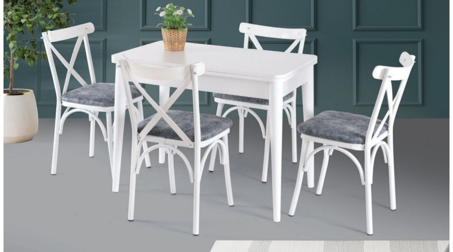 Madera Beyaz Mutfak Masa Takımı