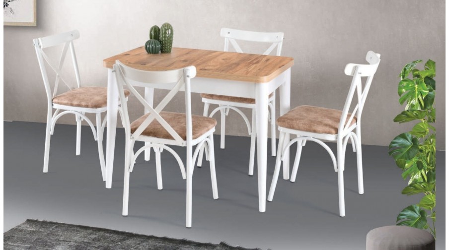 Madera Naturel Beyaz  Mutfak Masa Takımı