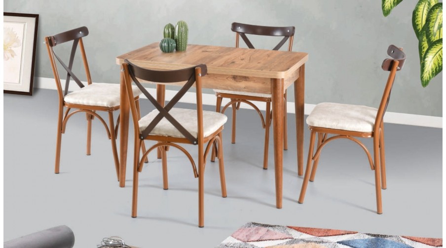 Madera Naturel Ceviz Mutfak Masa Takımı