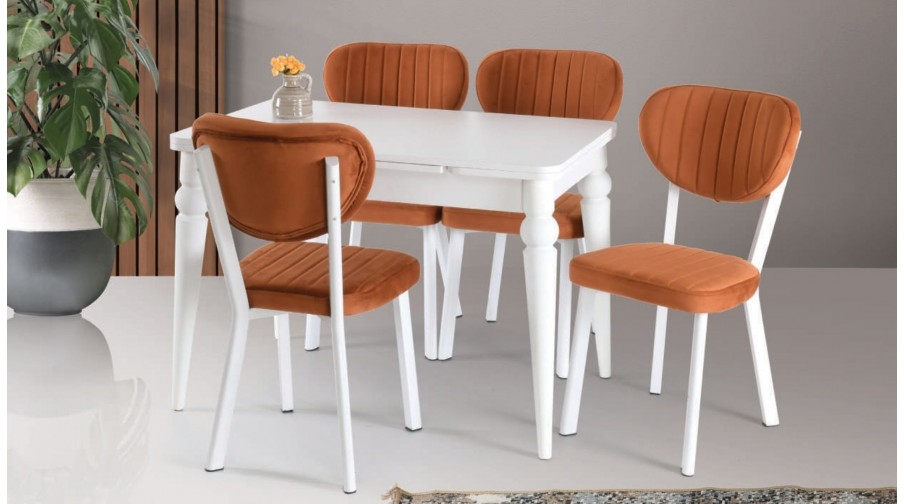 Nemesis Beyaz Mutfak Masa Takımı