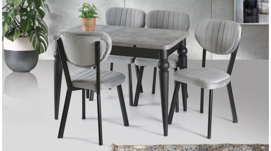 Nemesis Gri Siyah Mutfak Masa Takımı