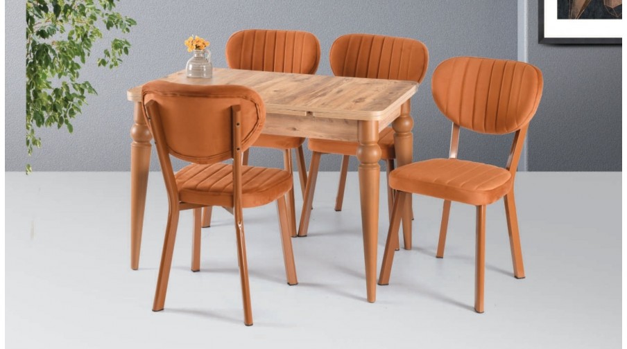 Nemesis Meşe Ceviz Mutfak Masa Takımı