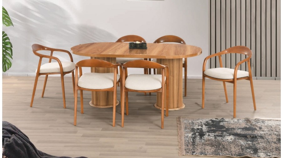 Noira Ceviz Salon Masa Takımı