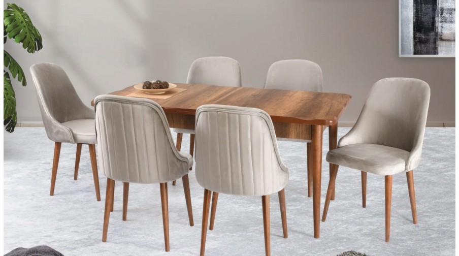 Wessa Ceviz Salon Masa Takımı